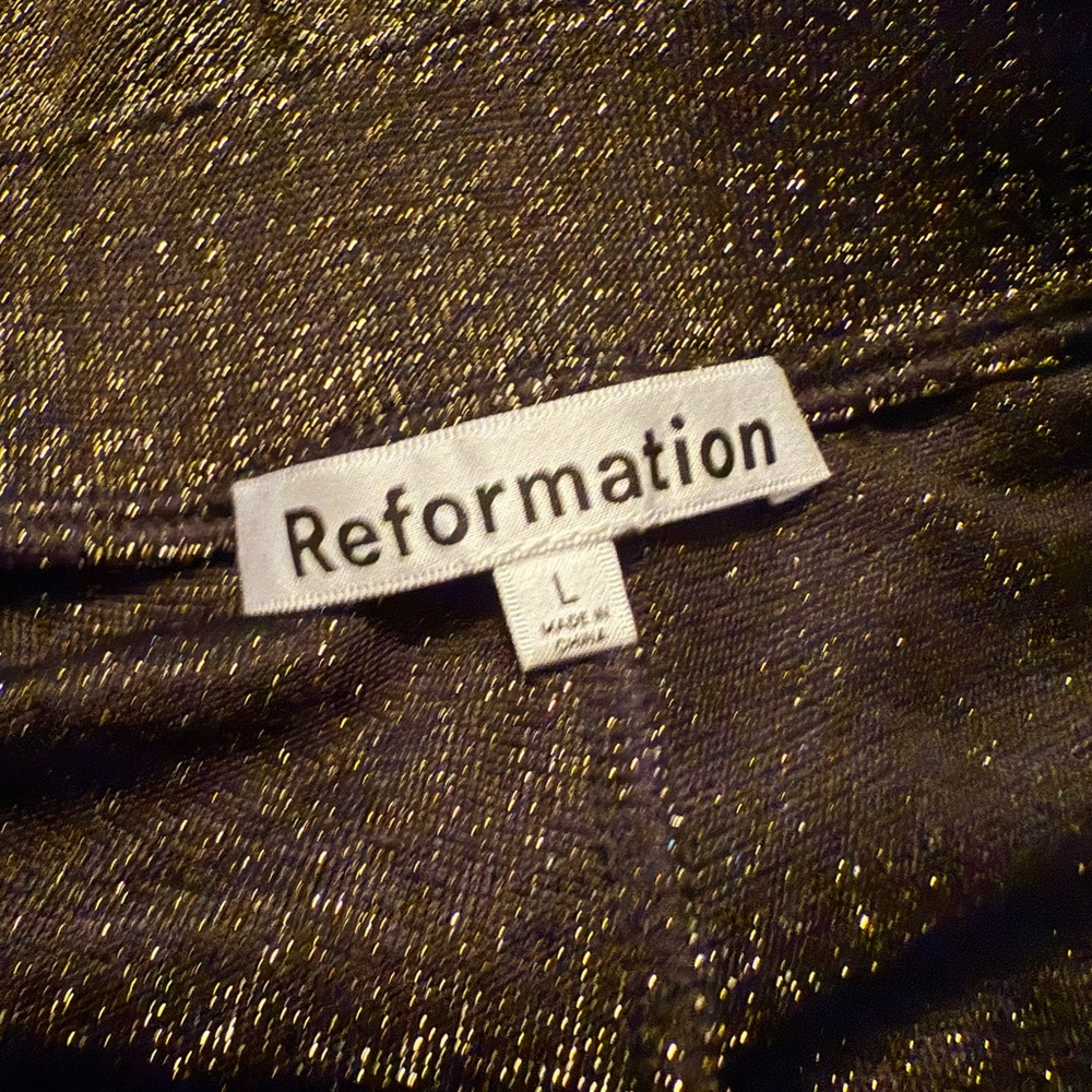 Reformation Gold Pico Pant - Size Large - New With Tags